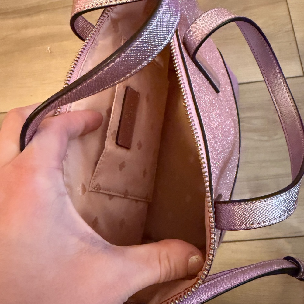 Kate Spade Pink Glitter Saffiano Mini Tote Bag – Sparkle Edition ✨ - Picture 3 of 3